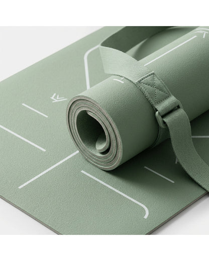 Corevu Alignment Yoga Mat Sage 7 mm With Strap