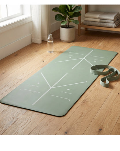 Corevu Alignment Yoga Mat Sage 7 mm With Strap